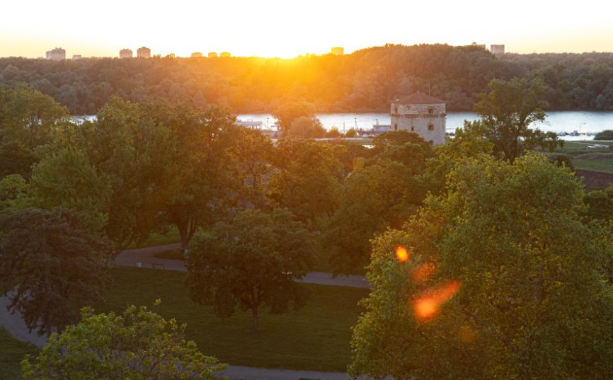 Sunset view in Belgrade, Serbia