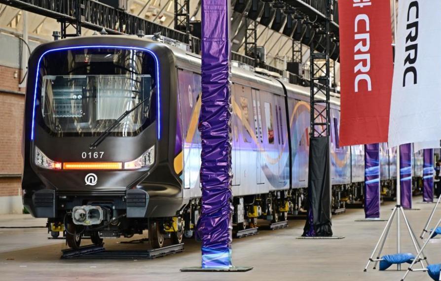 Carbon fiber subway car launched in China's Qingdao