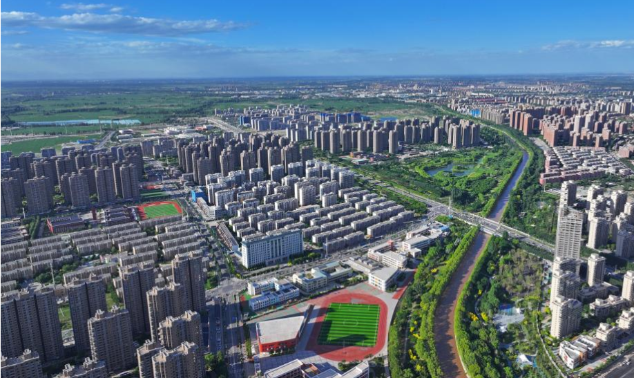 Aerial view of Yinchuan, NW China's Ningxia