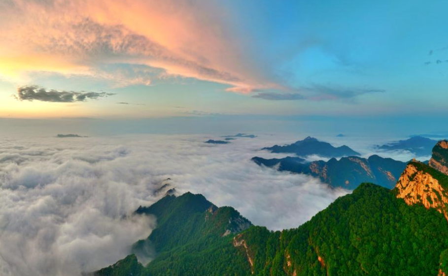 View of Wuyuezhai National Forest Park in Shijiazhuang, China's Hebei